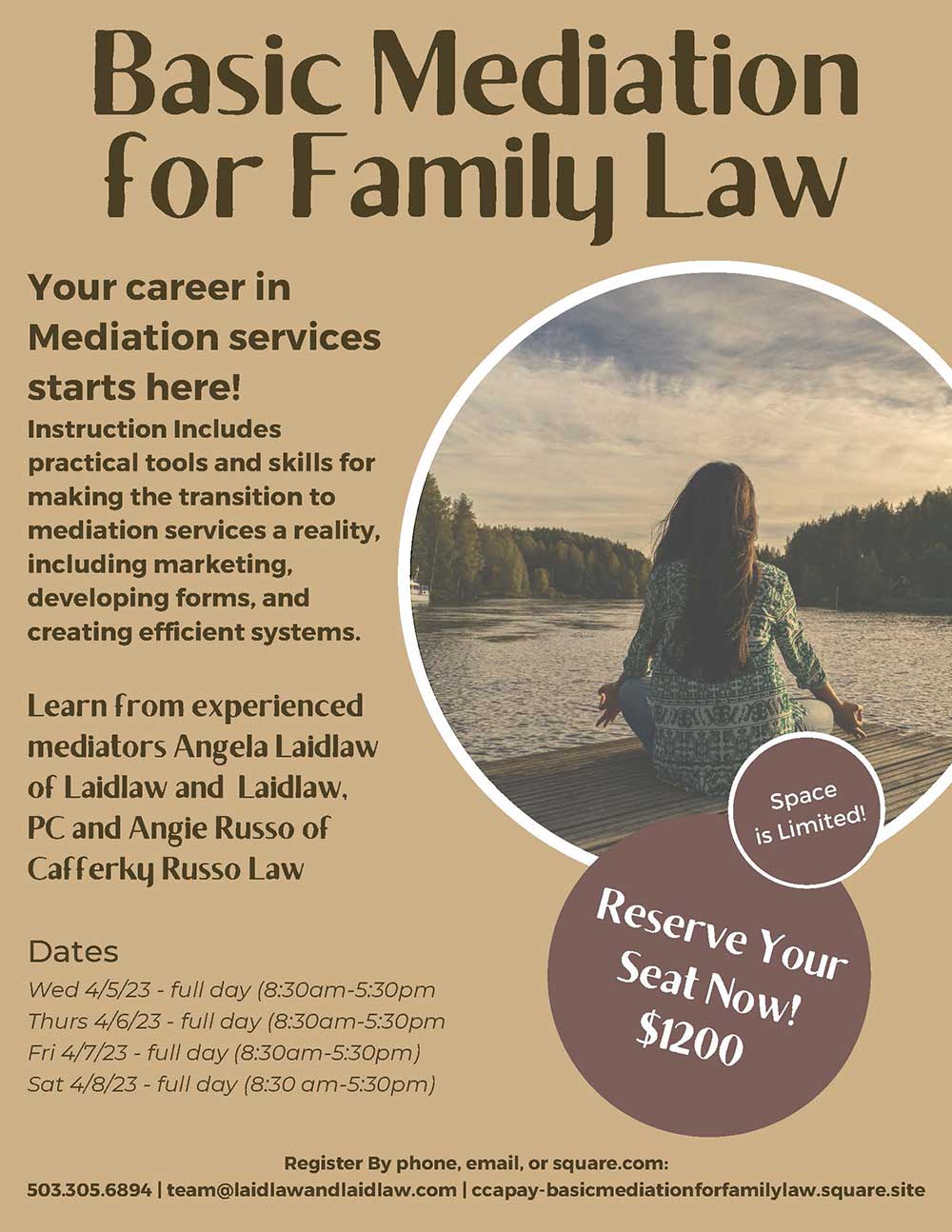 Basic Mediation for Family Law Class Flyer
