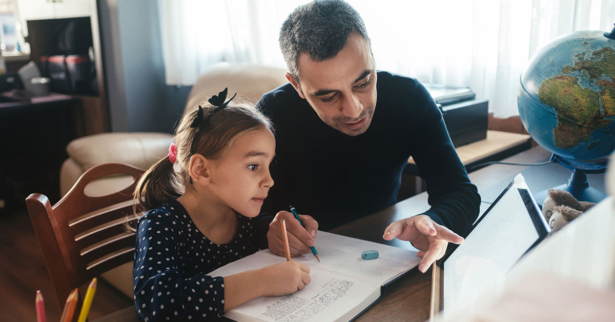 kid doing homework