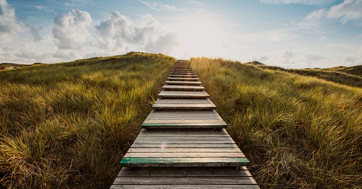 path going up a hill